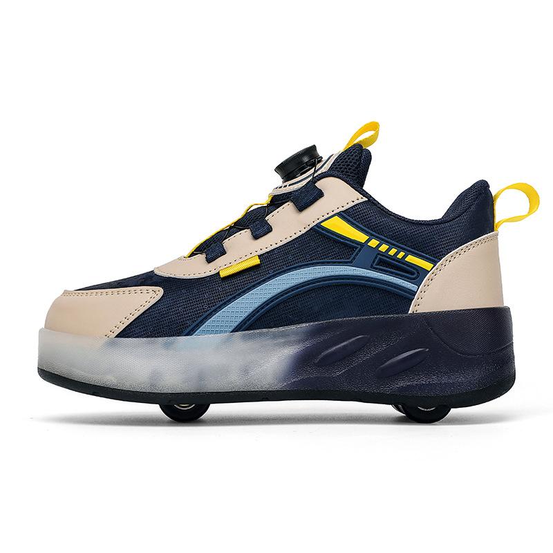 Men's and Women's Runaway Shoes Four-wheel Primary and Secondary School Students Pulley Shoes Automatic Roller Skating Children