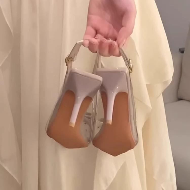 

Остроносые босоножки на высоком каблуке, маленькая сетка, нежный сказочный стиль, туфли-лодочки на высоком каблуке, лето 2025 34 абрикосовый