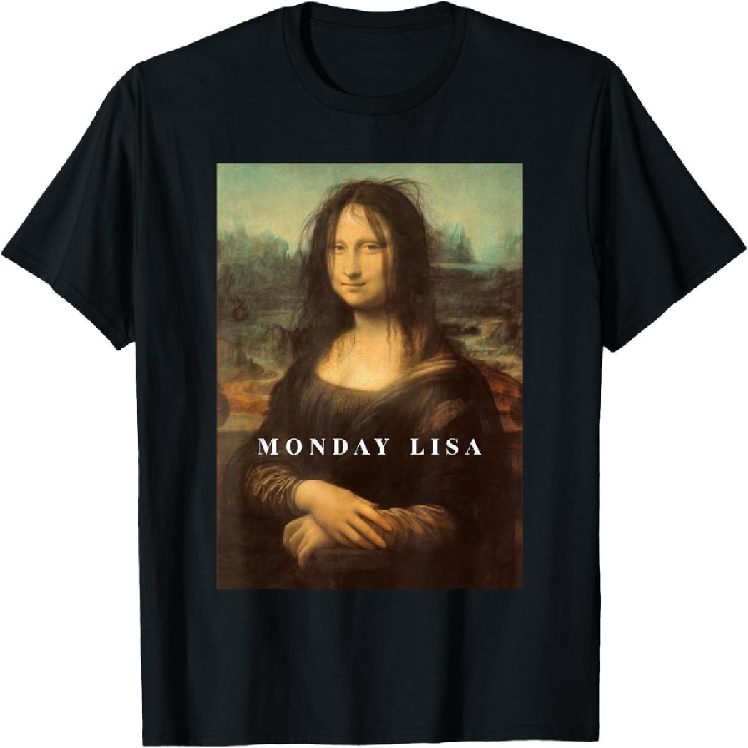 Забавная Мона, забавный понедельник, футболка с изображением Лизы Арт. S