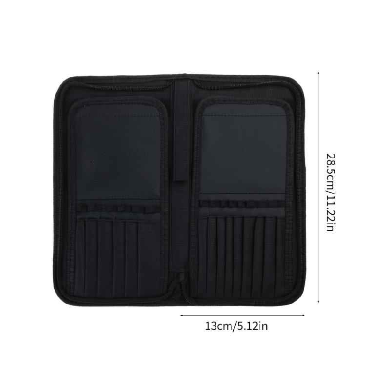 15 Pockets Stand-up Makeup Brush Holder Organizer Bag Cosmetics Storage Pouches