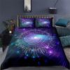 Soft Bohemian Chic Colorful Mandala Bedding Set Microfiber Galaxy Print Duvet Cover With Zipper Closure Pillow Case Home Textile