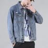 Men's Trendy Retro Loose-Fit Denim Lapel Jacket - Stylish Spring & Autumn Workwear Top