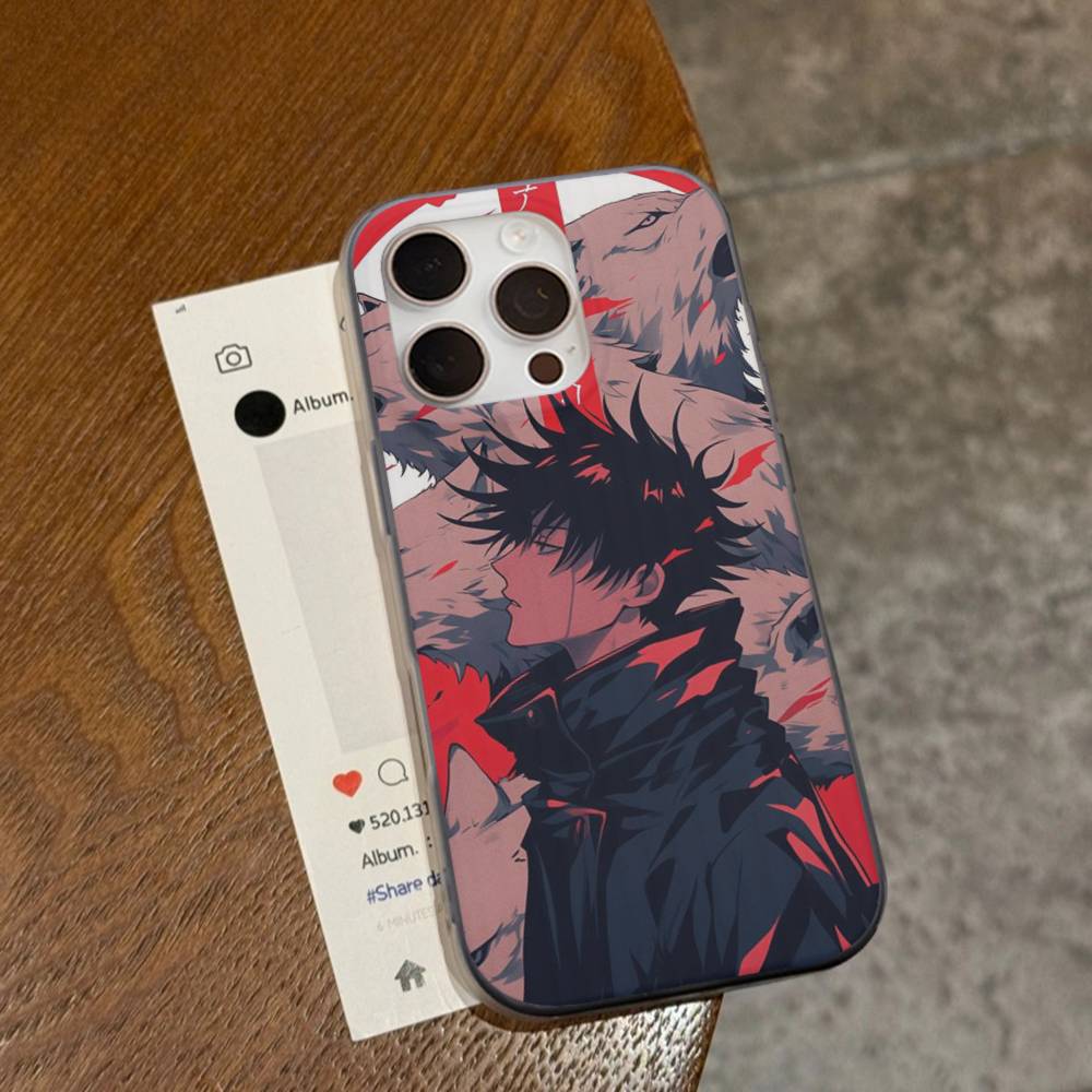Anime F-Fushiguro M-Megumi Phone Case For IPhone 16 15 17 Pro 11 12 13 14 Pro Max Plus Soft Ripple Silicone Cover Shell