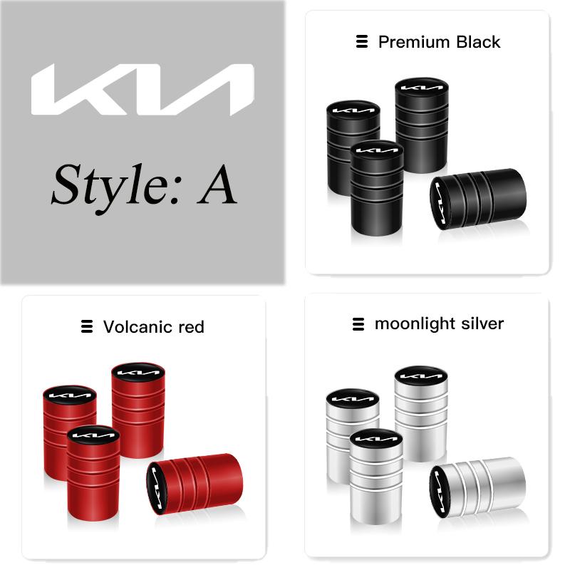 4Pcs Car Styling Metal Wheel Tire Valve Caps Dust Accessories For KIA Rio 4 Ev3 Ev6 Niro Stonic Sportage GT-Line Ceed Picanto K9 UHNPV1