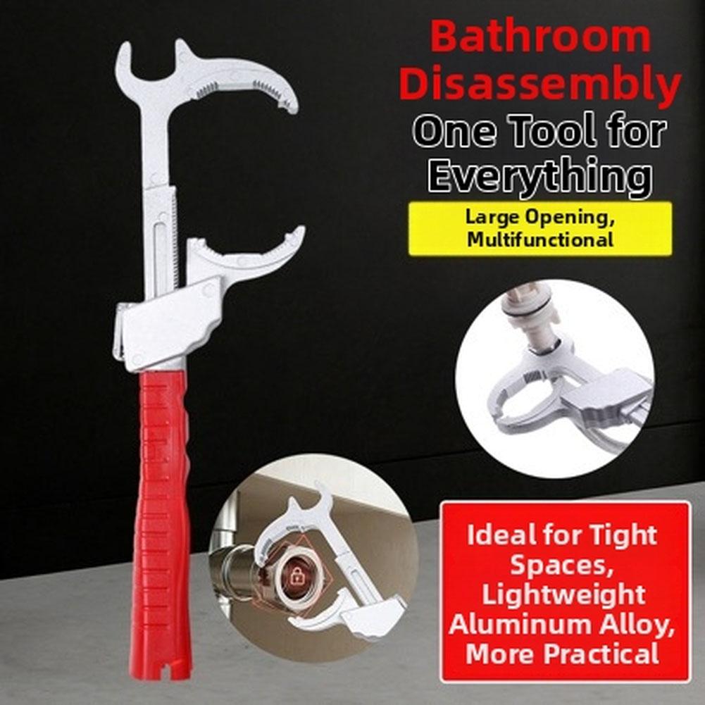 1pc Extended Multifunctional Faucet Wrench Adjustable For Bathroom Kitchen Plumbing Tool Accessories