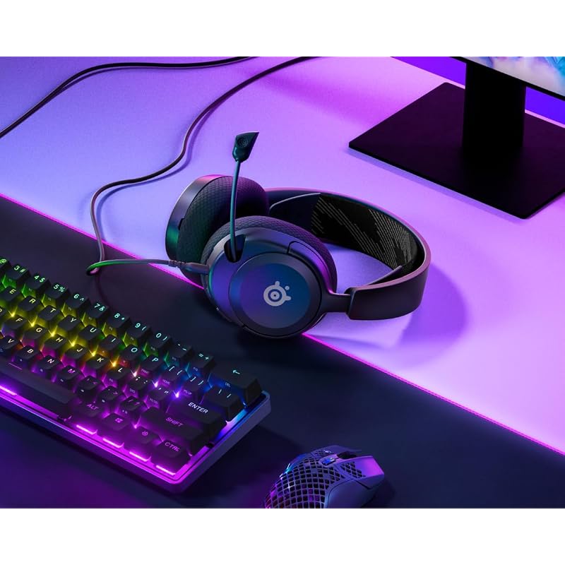 SteelSeries Arctis Nova 1 Gaming Headset, 40mm Wired, Compatible with PC, PS5, PS4, and Switch, Lightweight (236g), AI Noise Cancelling Microphone,