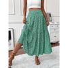 Women's Casual Ditsy Floral Elastic Waist Pocket Skirt, Suitable for Casual Commuting Wear
