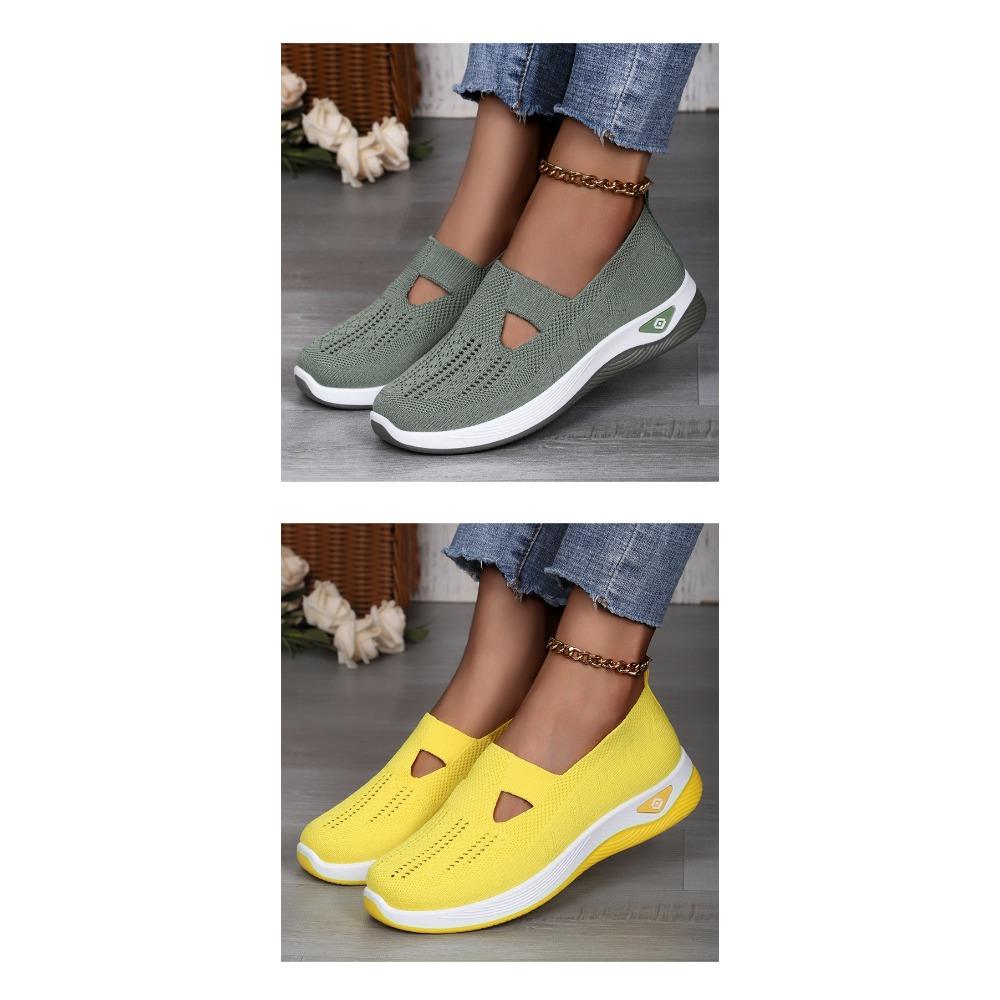 Women's Oversized Casual Shoes, Fly Woven Breathable Shoes, Women's Lightweight and Comfortable Mesh Shoes, Soft Soled Shallow Single Shoes