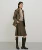 Lingseoul Midi Flared Skirt-Brown