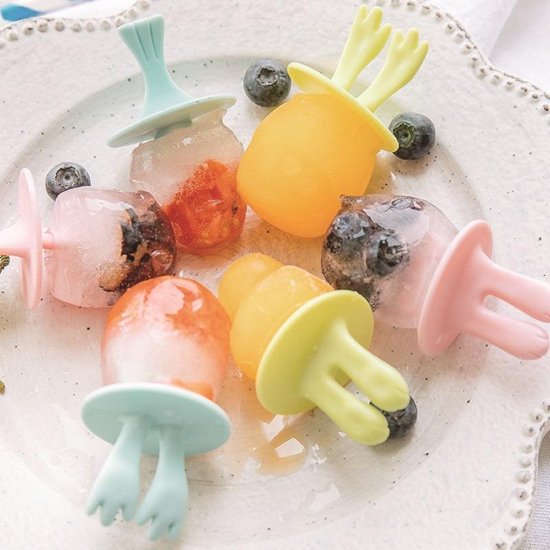 Creative Cartoon Silicone DIY Popsicle Mold Ice Cream Mold Six Popsicle Box Ice Cube