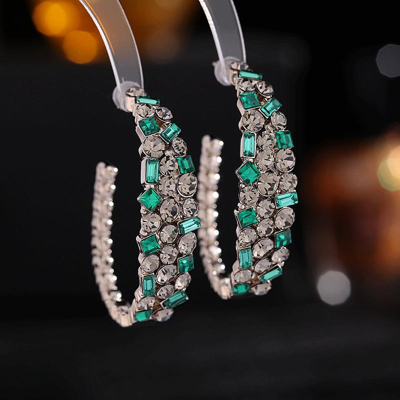 

SUYU Shiny Earrings For Women French Vintage Elegant Temperament Round Earrings зелений