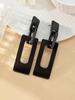 Geometric Rectangle Earrings: Chic European & American Style Studs for Fall/Winter