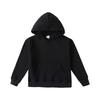 Winter Boy And Girls Solid Color Long Sleeved Hooded Sweatshirt Tops