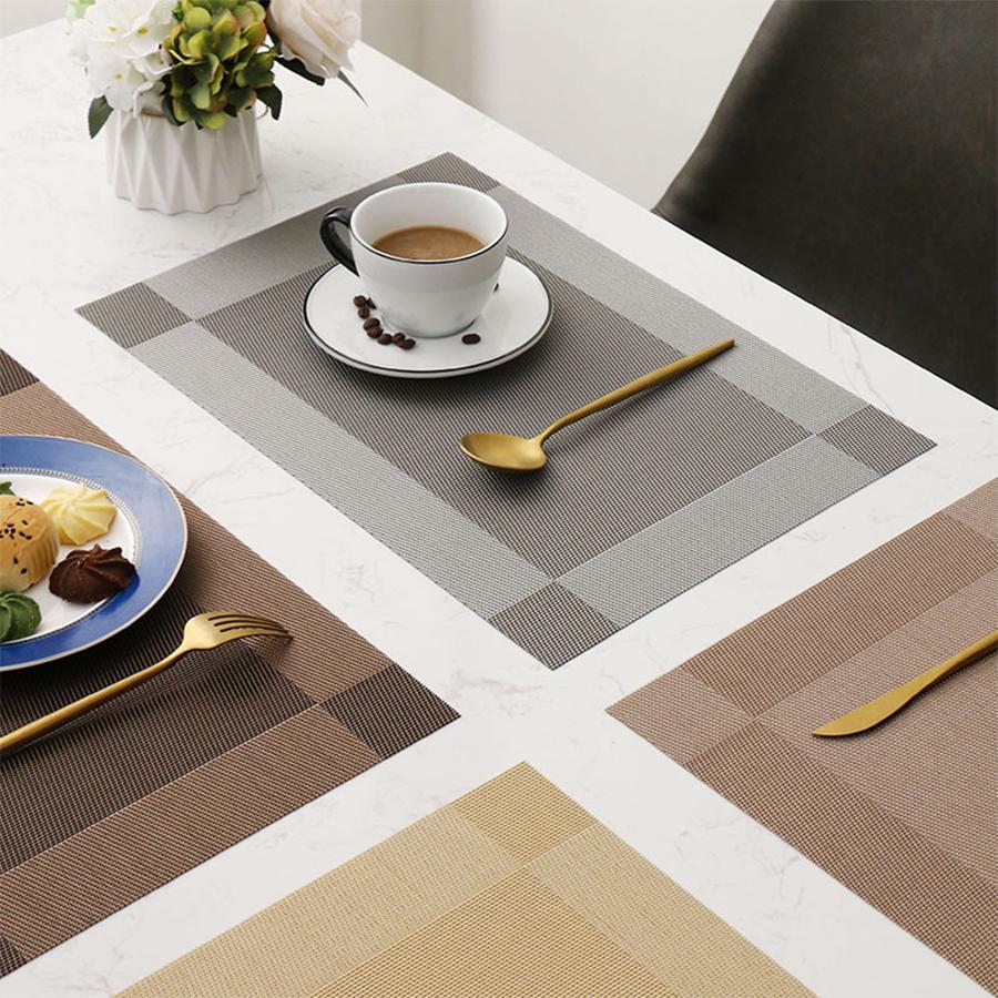 PVC Placemat cadru dublu diagonală cadru masă europeană mat impermeabil antiderapant izolație termică pad farfurie mat Coaster