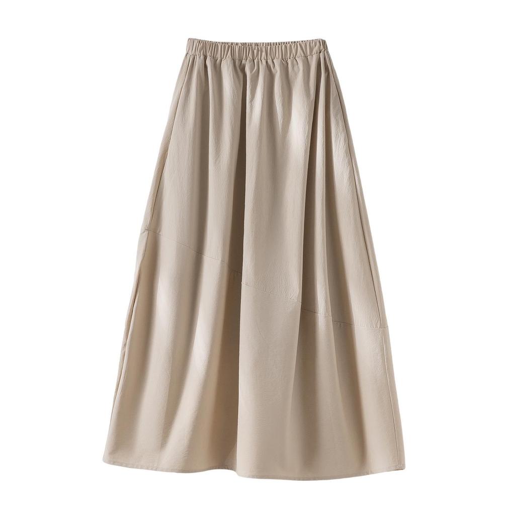 Elastic Waist Tulip Hem Skirt - Women's 2026 Spring French Hepburn Style Mid-Length Little Black Skirt