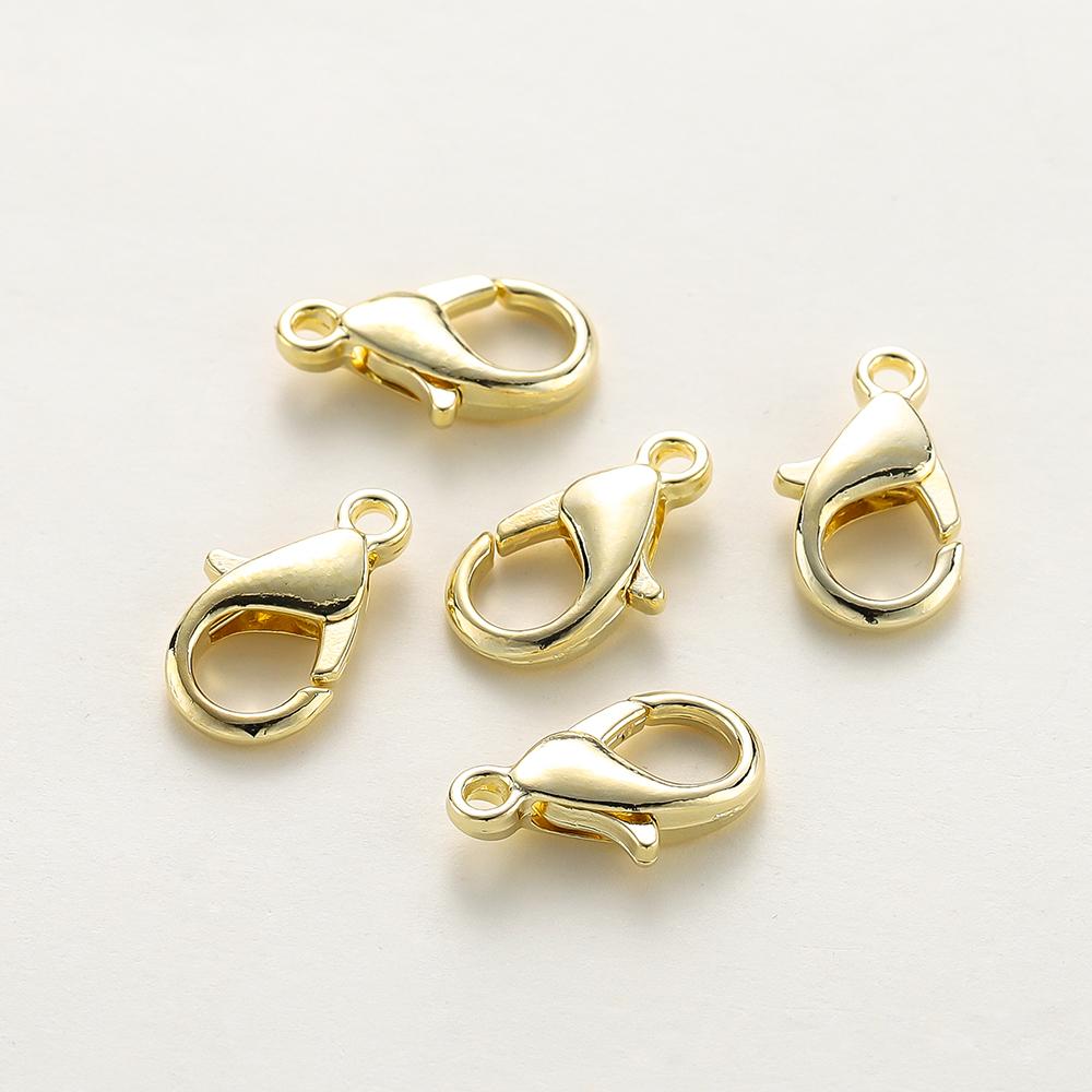 10 pièces/lot Chaîne d'extension de collier Plaqué Or 14K 18K Fermoirs mousqueton Anneaux de jonction Clips Pour Bijoux DIY Sac Artisanat