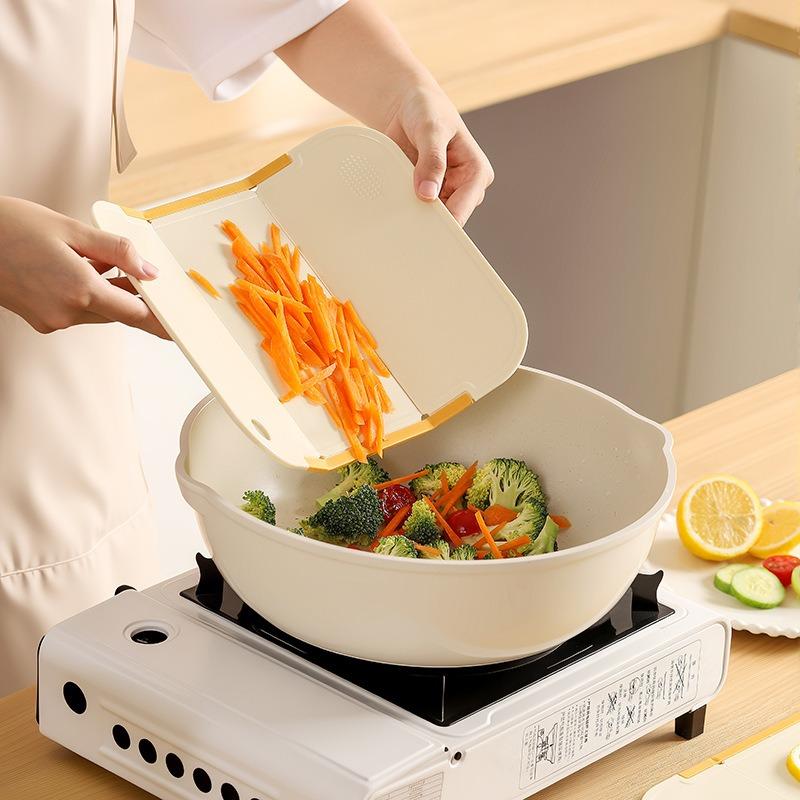 Home Three-fold Chopping Board, Kitchen Camping Fruit Cutting Tool, Ultra-thin Vegetable Cutting Device, Portable and Anti-slip Chopping Board