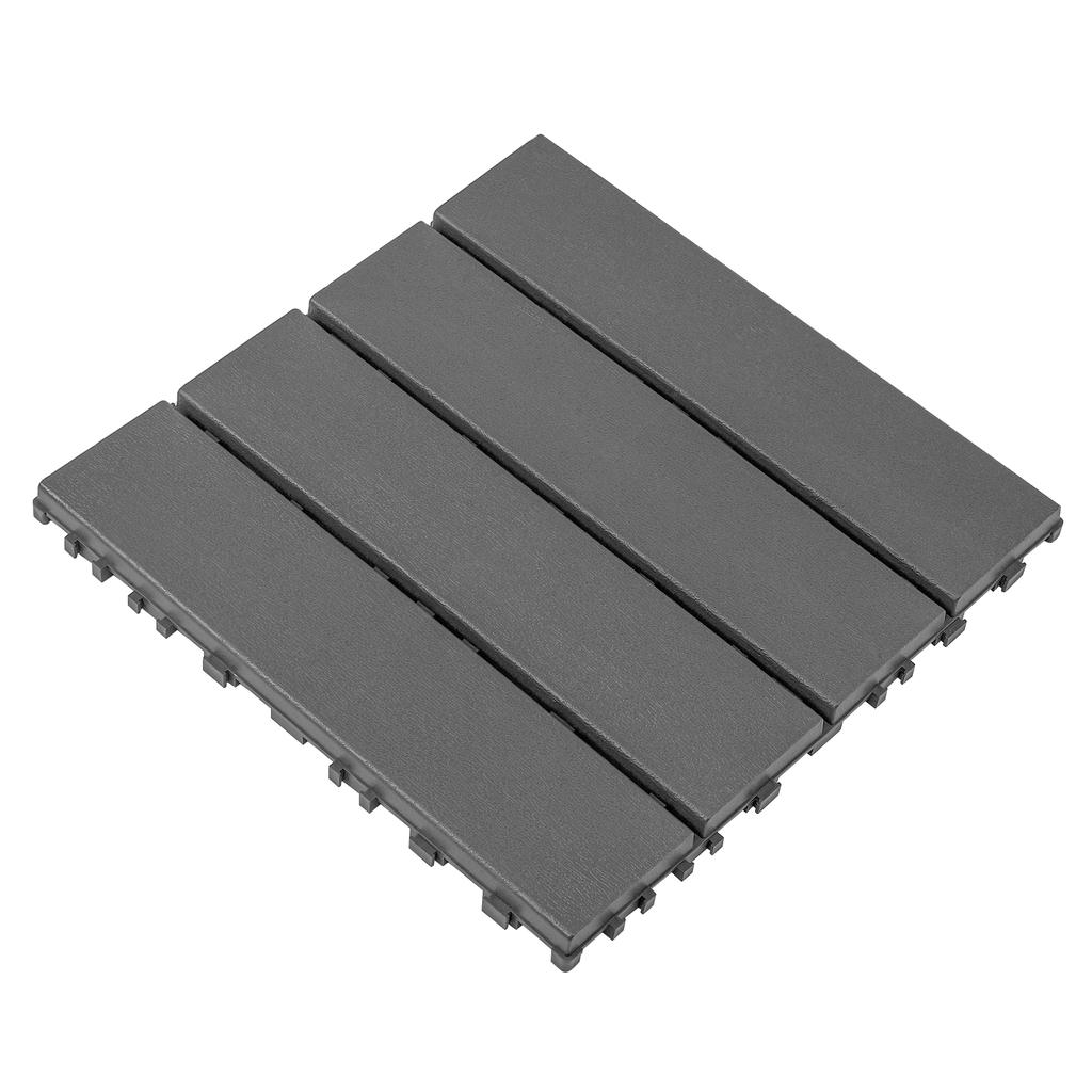 Plastic Interlocking Deck Tiles,44 Pack,12"x12" Square Waterproof Outdoor All Weather Use, Patio Decking Tiles for Poolside Balcony Backyard,DARK Grey