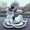 Luxury Diamond Pearl Aromatherapy Deer Ornament for Car Interior - Elegant Unisex Design