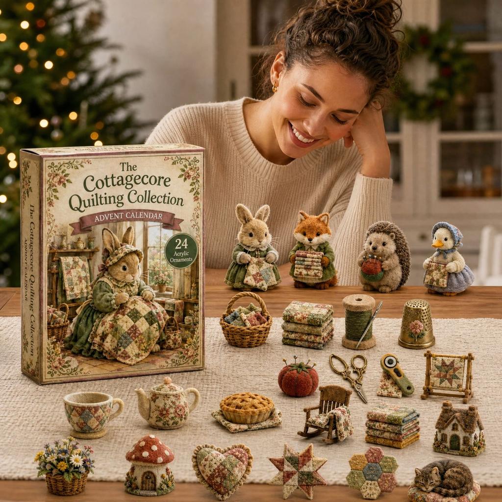Patchwork Christmas Advent Calendar, Cute Holiday Countdown Gift for Christmas Lovers