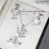 Elegant Bridal Jewelry Set Heart Necklace Drop Earrings Pendant Earrings Heart Rings Party Jewelry Suitable for Wedding