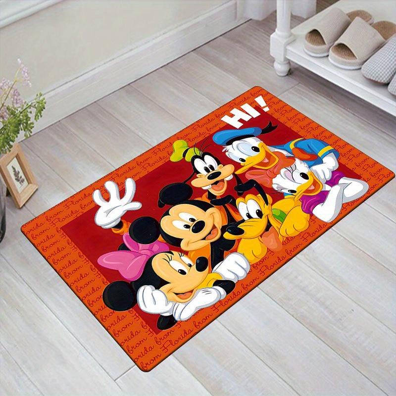 1ks Koberec s motivem Disney Mickey Mouse a Minnie, Kusový koberec, Protiskluzový koberec, Ručně pratelná podložka pod nohy, Vhodné pro obývací pokoj, ložnici, bytový dekor