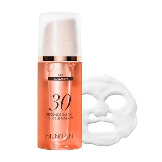 Official MENOKIN 30-Second Quick Bubble Mask Lift 95ml Ultra-Low Molecular Collagen Firmness Elasticity Moisture Shine Pack Foam Time-Saving Skin Care