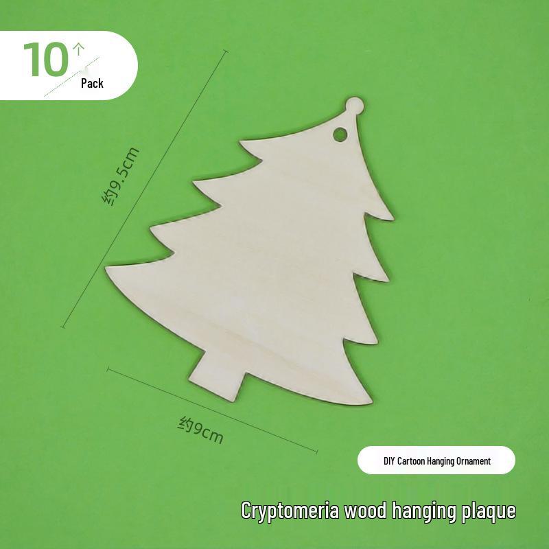 Children's DIY Wishing Tags: Cartoon Ornaments for Painting - Blank Wooden Tags with Hemp Rope for Christmas or Arbor Day.