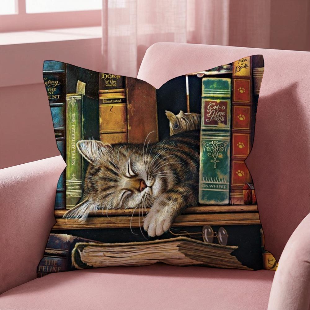 C-Cat ANIMAL Cushion Cover Multi-Scene Pillow Cover for Home & Car - Reversible, Soft & Durable for Daily Use