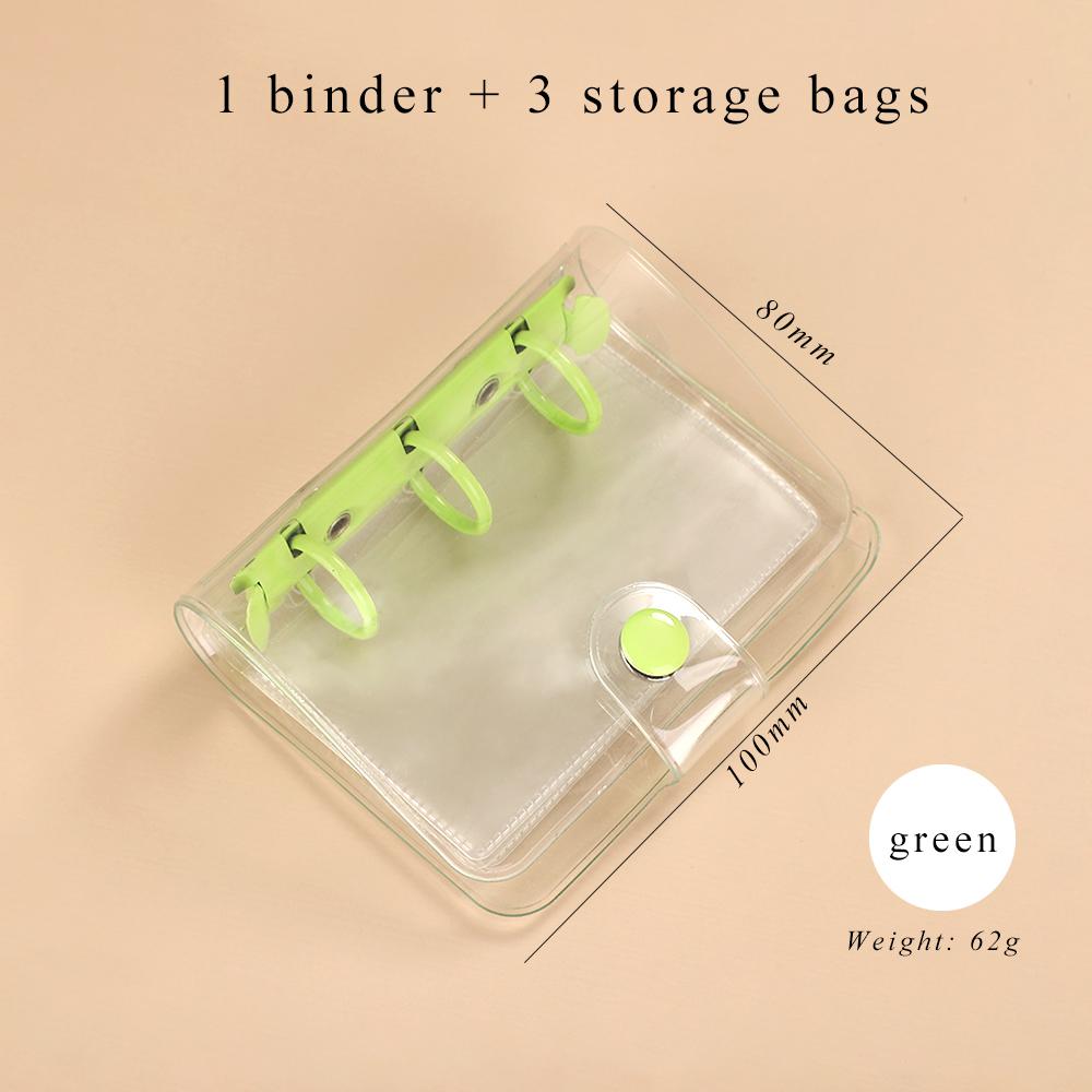 JIANWU Creative Cute Transparent 3 Ring Mini Loose-leaf Hand Book Student Portable Notebook Ring Binder Kawaii School Supplies