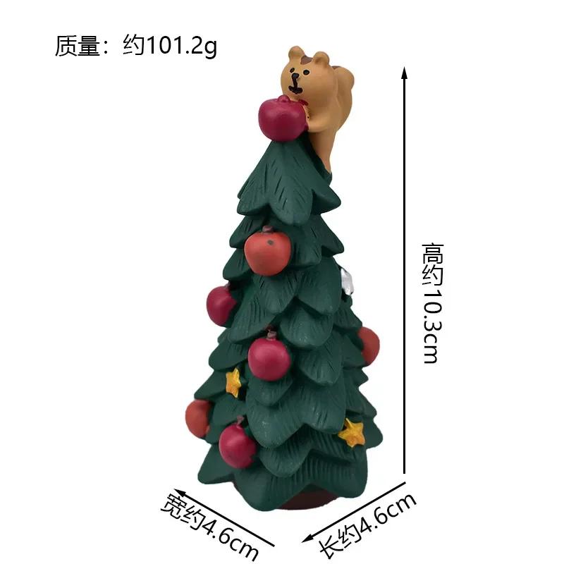 Zakka Japanese Cat Christmas Miniature Scene Props Shooting Office Bookshelf Decoration Collectible Desktop Decorations Gifts