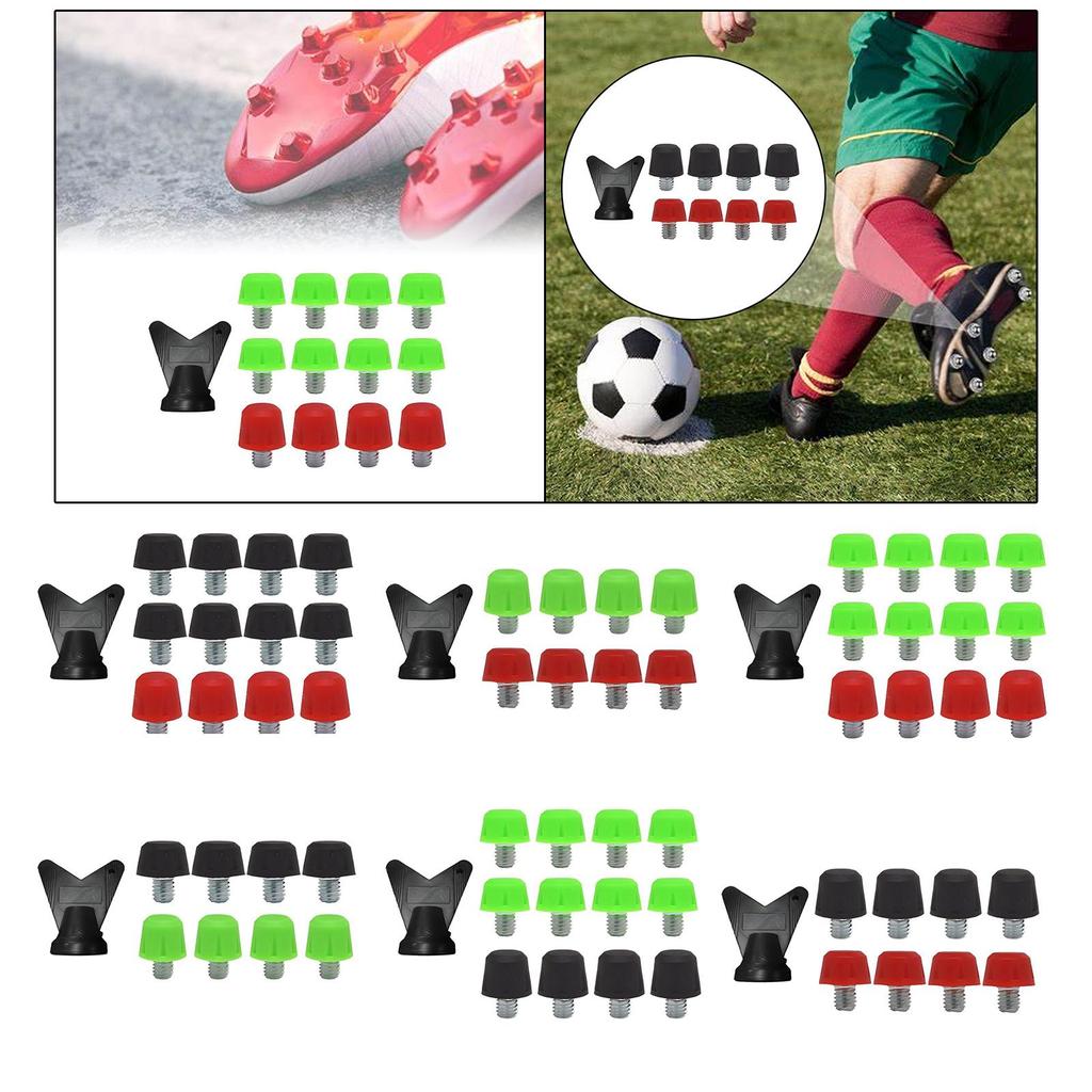 12 Pieces Football Shoe Spikes Football Boot Studs Thread Screw 6mm Dia Firm