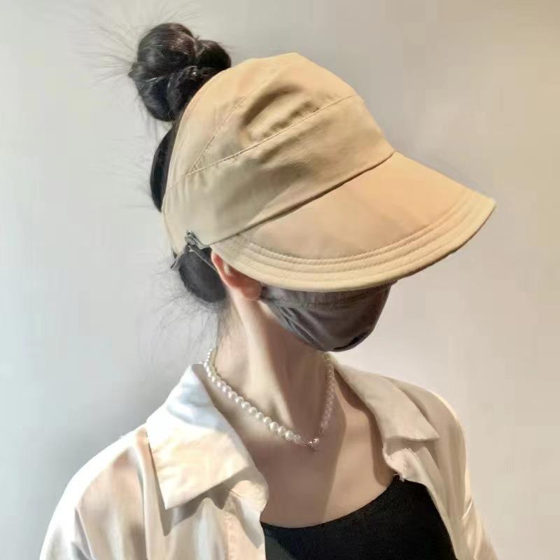 New Outdoor Upgraded Version Sunscreen Sunshade Cap Women's Summer Face Small Versatile Breathable Empty Top Hat