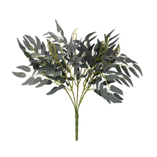 Artificial Salix Leaf 5 Forks Realistic Greenery Flexible Stems No Watering Maintenance Faux