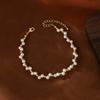Women's Double Layer Gold-Plated Woven Pearl Bracelet - High-End Chinese Style Summer Accessory