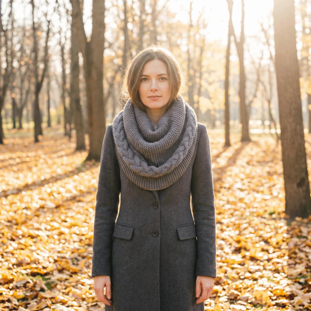 2-in-1 Neck Warmer Knit Neck Cover Chic Turtleneck Loop Scarf Commute