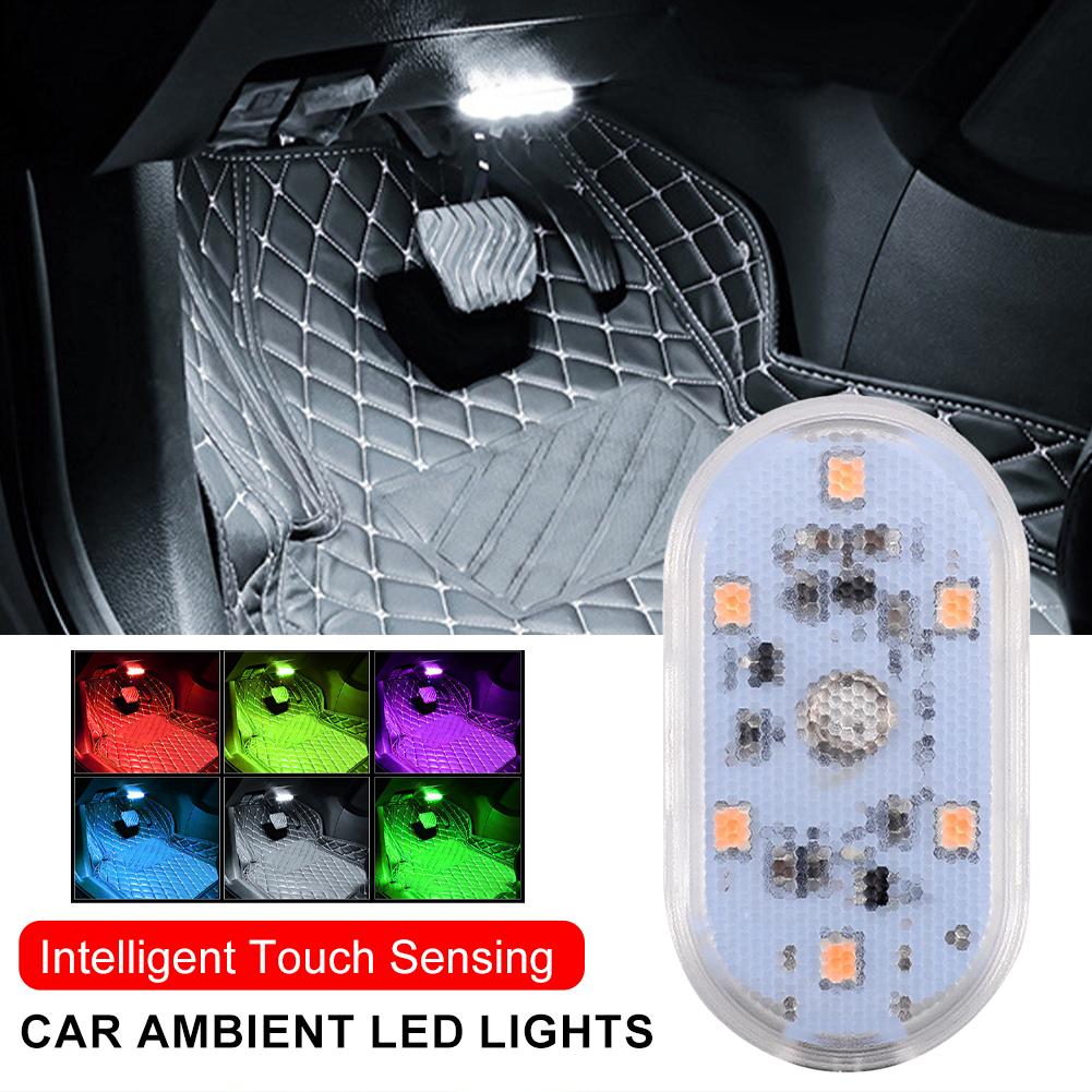 Mini Car LED Light USB Charging Interior Lamp For Armrest Box Touch Magnetic Reading Lamp Foot Light Car Roof Light Read Li E4I4