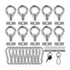 10 Peças Batentes para Trilho de Toldo 6mm com 10 Mosquetões, Ganchos de Aço Inoxidável 304 para Toldo de RV para Luzes Toldo de Camping
