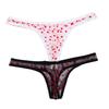 Herren String Tiefsitzend Perspektive Herzmuster Slips Mesh-Design Atmungsaktive Unterwäsche
