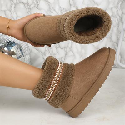 Schneestiefel mit dicker Sohle 22 Herbst und Winter neu höhenverstellbar und mit Fleece-Fell integriert High-Top Baumwollschuhe in großer Größe