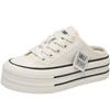 Summer New Thick Slippers Fashion Casual Women Canvas Bottom Heightening Sandals Female Indoor Baotou Low Sneakers