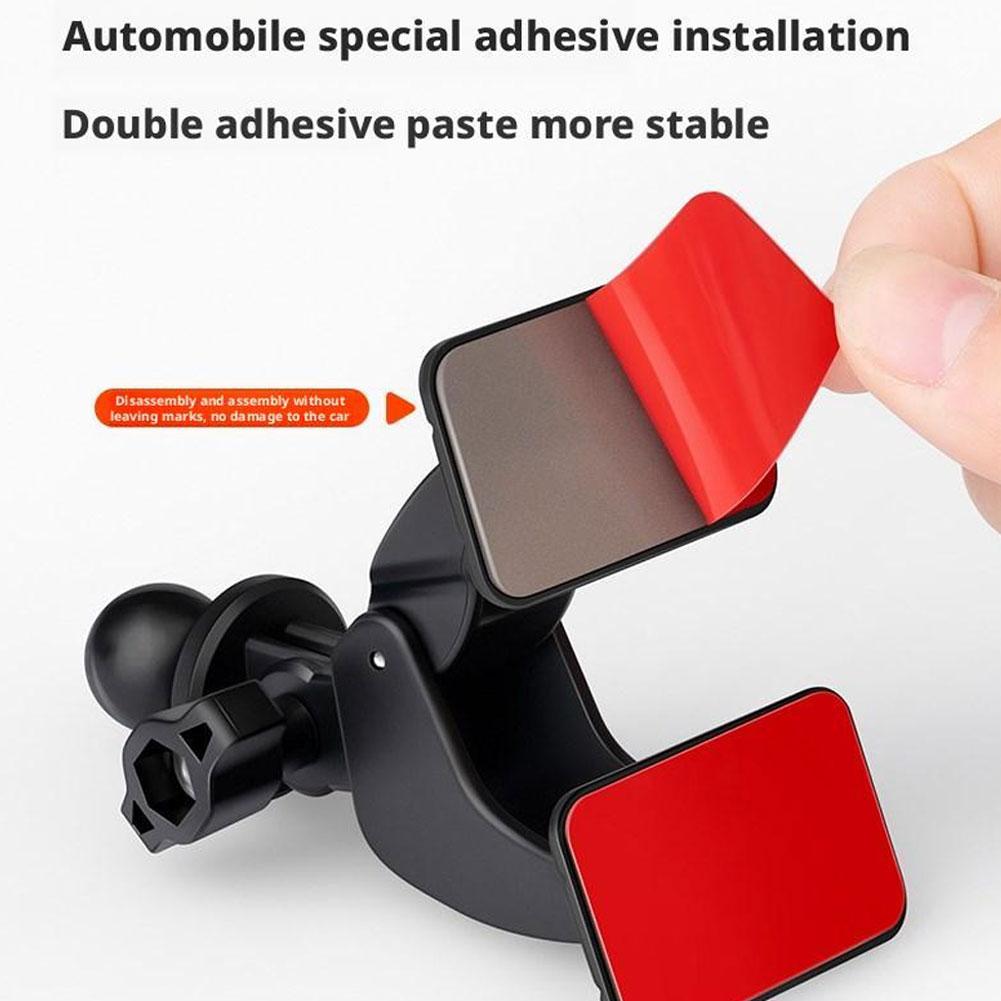 Car Phone Holder Head Car Dash Dual Self Adhesive Base 360 Degree Rotation Phone Holder Cellphone Support Bracket Accessories