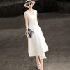 Elegant Lyocell V-Neck Sleeveless A-Line Dress