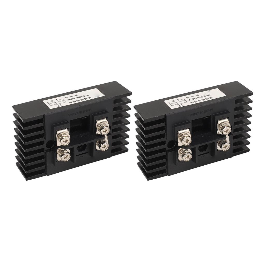 2Pcs Single Phase Bridge Rectifier 100A 1600V 4 Terminals Current Conversion Module Waterproof
