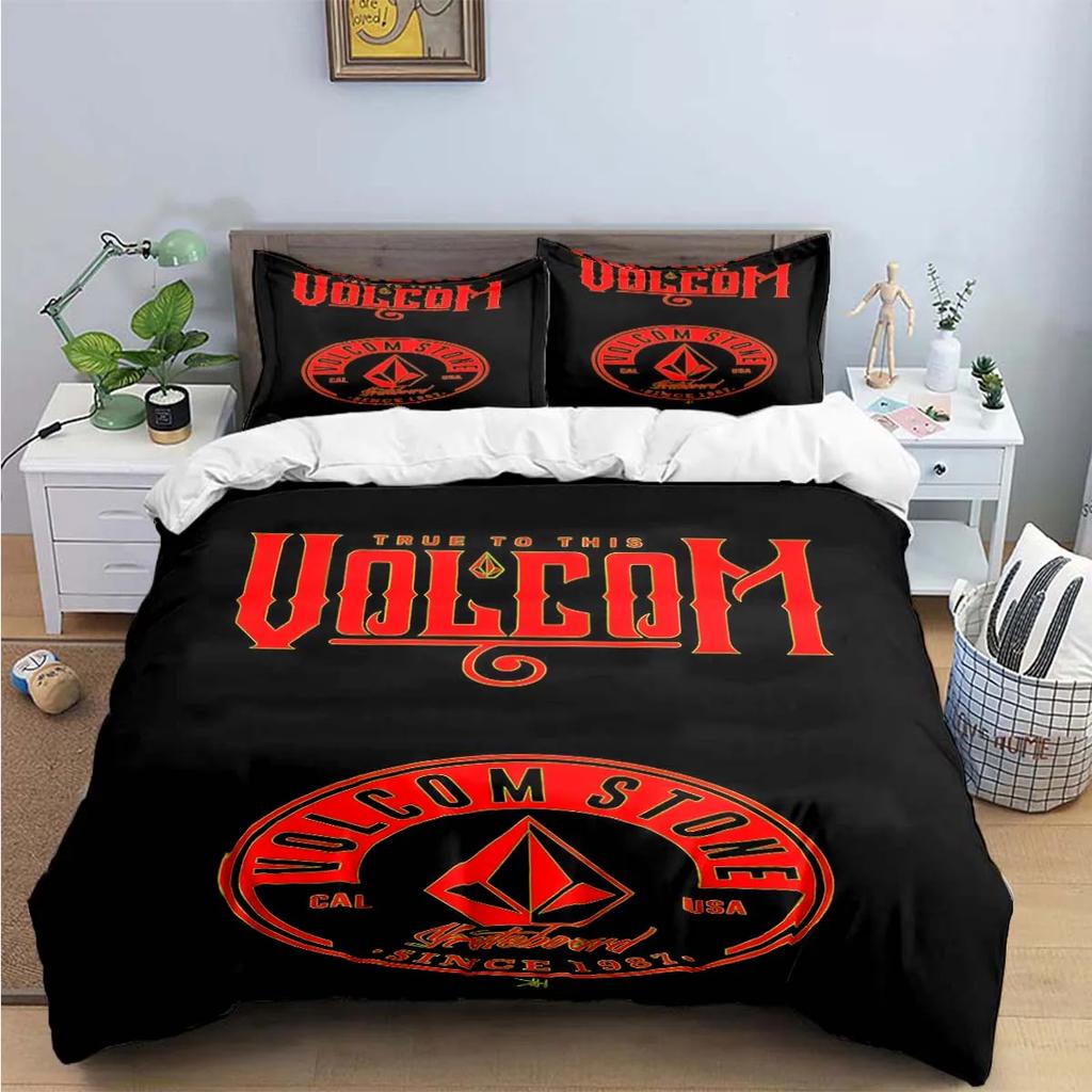 Fashion Exquisite V-Volcom Print Bedding Sets Exquisite Bed Supplies Set Duvet Cover Bed Comforter Set Bedding Set Luxury  Gift
