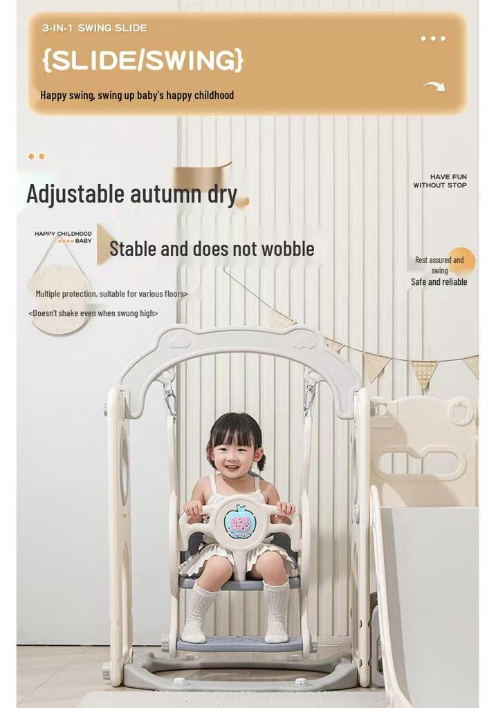 Kids' Indoor Slide & Swing Climbing Toy Set for Ages 1-7