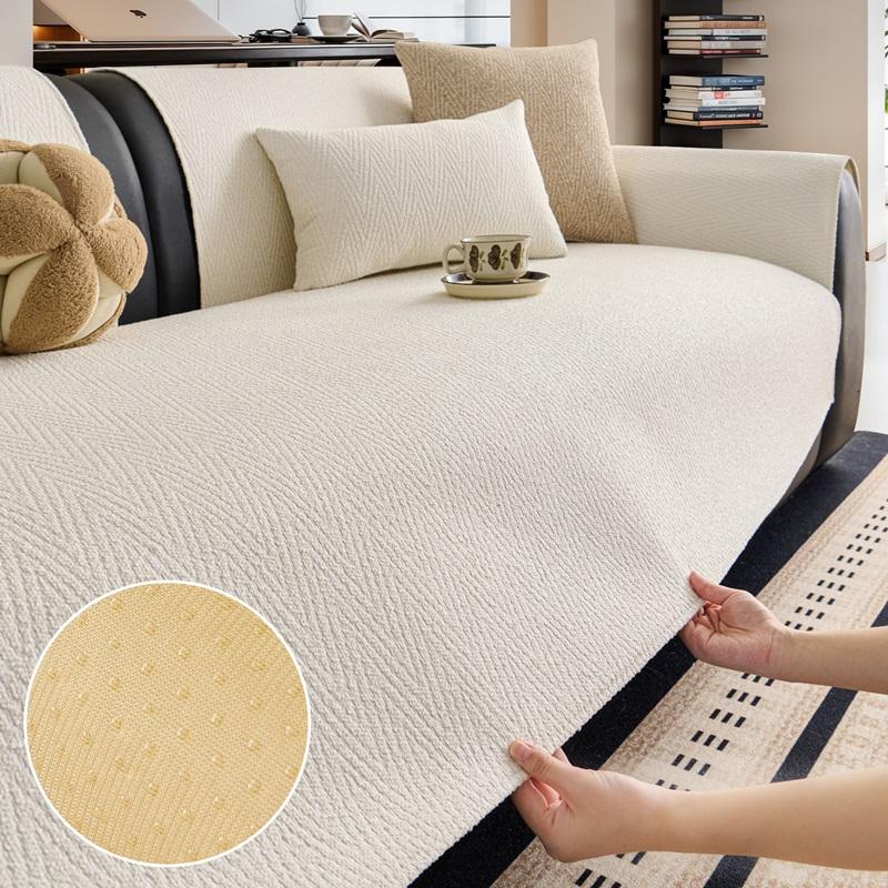 1Pc Solid Color Sofa Seat Cover Non-Slip Couch Slipcover Dustproof Pet Kids Anti-Cat Scratches Sofa Towel Cover For Living Room