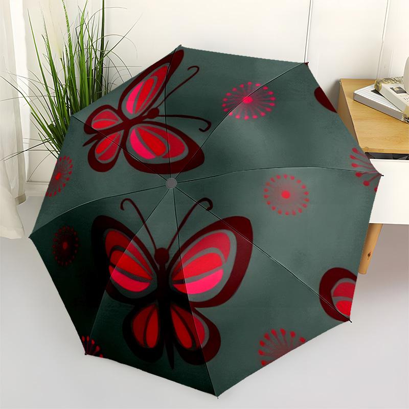 

1pc Butterfly Pattern Automatic Open/Close Umbrella - All-Season Portable Umbrella for Women/Men yy251213039