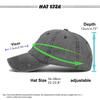 Baseball Cap Washed Printing Adjustable Sports Hat Distressed Soft Top Sun Hat for Men Women Running Training Outdoor