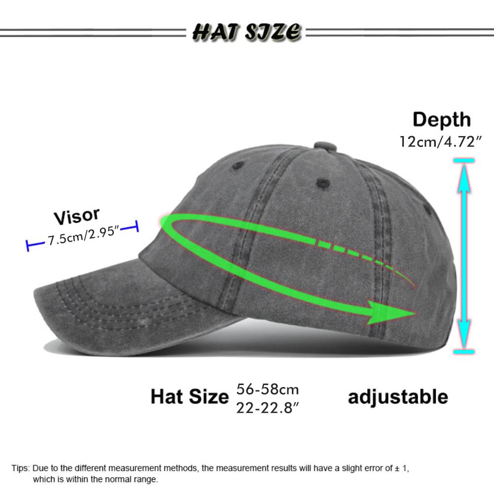 Baseball Cap Washed Printing Adjustable Sports Hat Distressed Soft Top Sun Hat for Men Women Running Training Outdoor